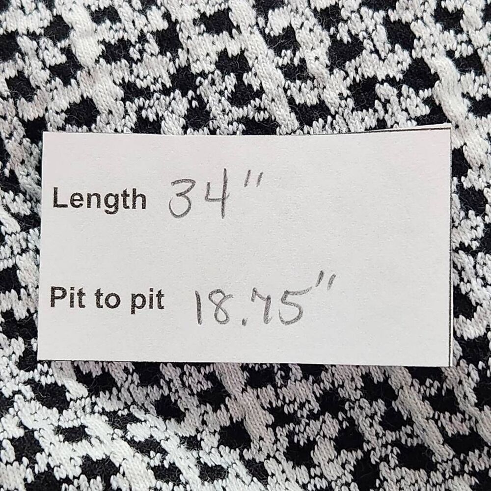 LOFT Black and White Babydoll Dress Size Medium Textured Scoop Neck Swing Dress - Picture 11 of 11